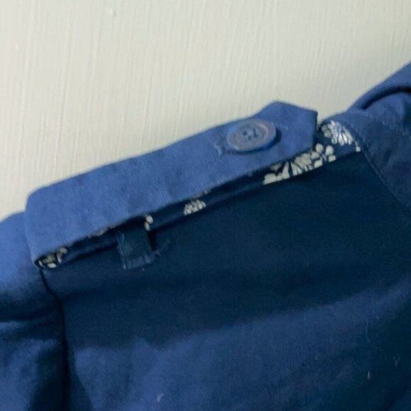 Jason Wu for Target Trench Coat Navy Blue and Floral M - Picture 7 of 13